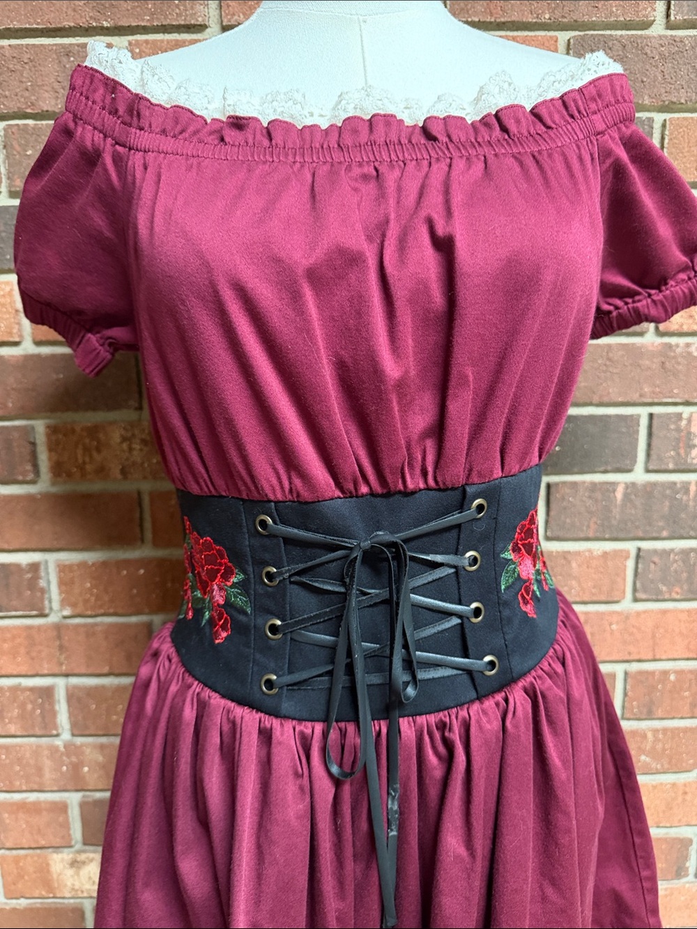 The Dress Shop Disney Pirates of the Caribbean Pirate Red Lace-up Dress Size S - Picture 2 of 13